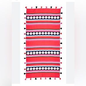 Kate spade geo border oblong scarf in cherry pepper